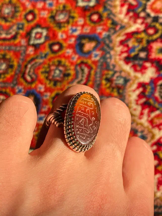 دوعدد انگشتر نقره عقیق عیاربالا|جواهرات|اردبیل, |دیوار