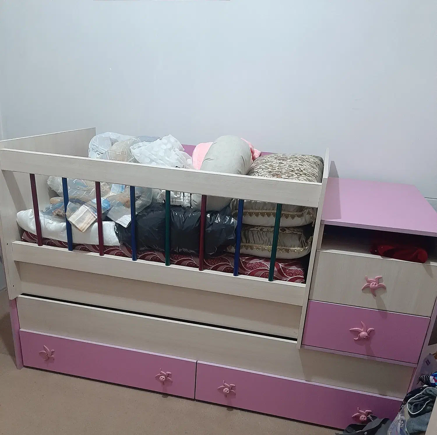 سرویس چوب خواب کودک در حد نو|اسباب و اثاث بچه|یزد, |دیوار