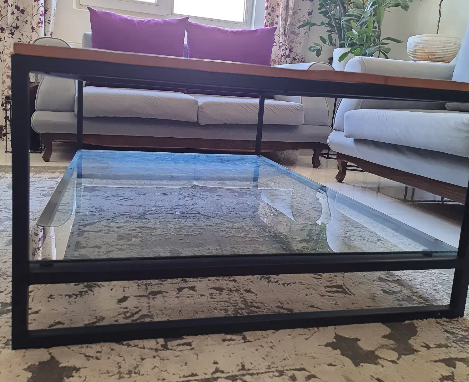 میز جلو مبلی چوب و فلز|مبلمان خانگی و میز عسلی|پردیس, فاز ۱۱|دیوار