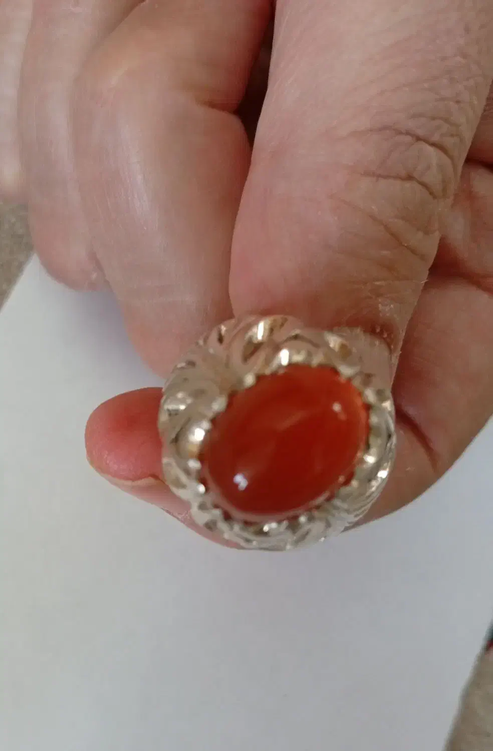 انگشتر عقیق یمنی اصل پرتقال|جواهرات|سمنان, |دیوار