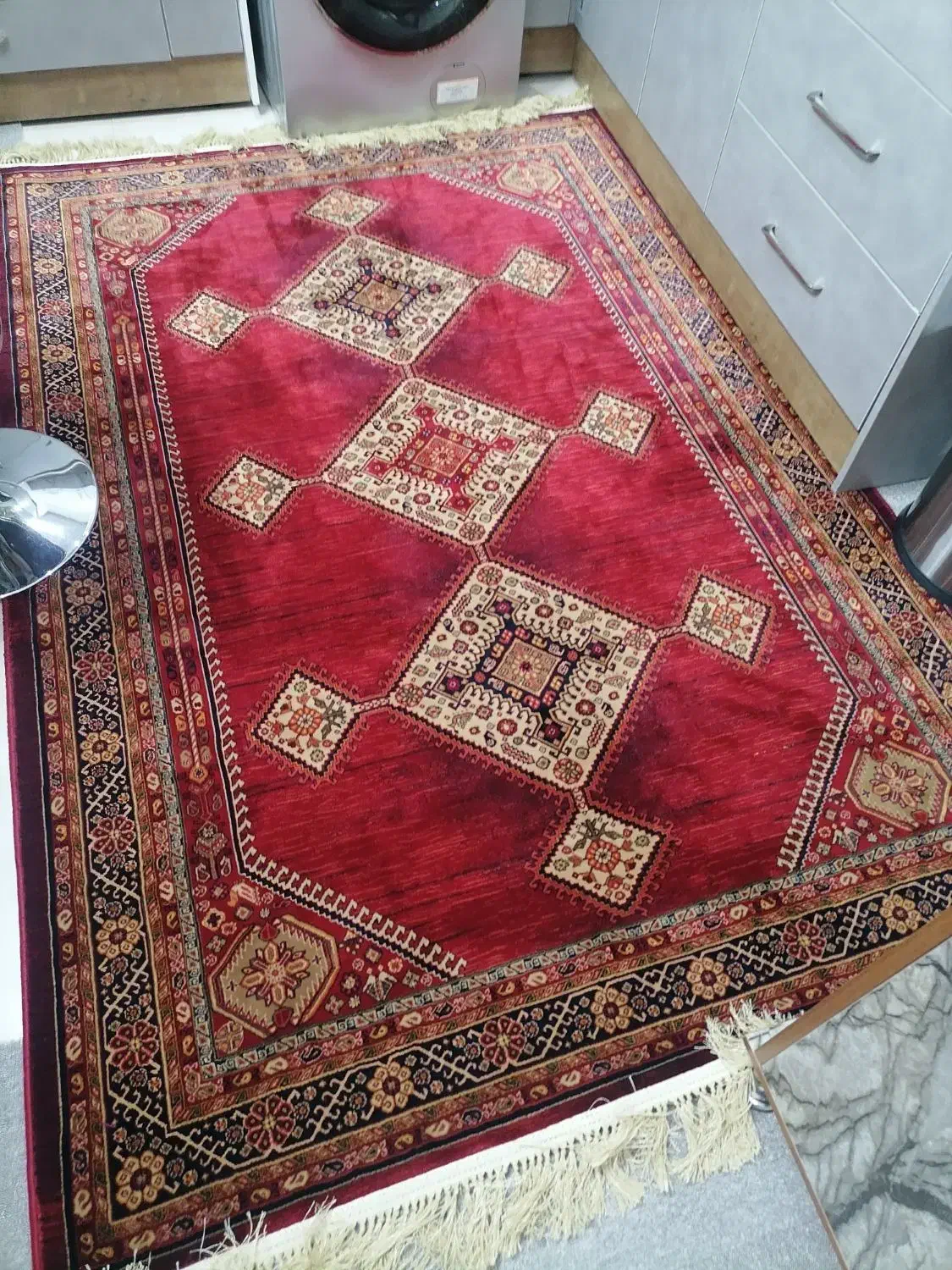 فرش 4متری نو رنگ لاکی|فرش|شیراز, لشکری‎|دیوار