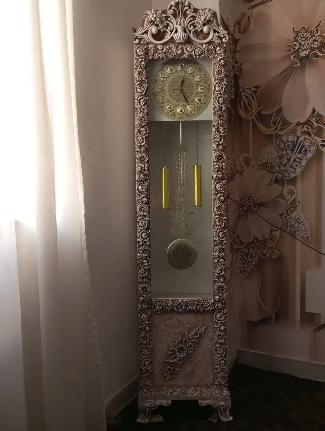 ساعت ایستاده رنگ استخوانی|ساعت دیواری و تزئینی|ایلام, |دیوار