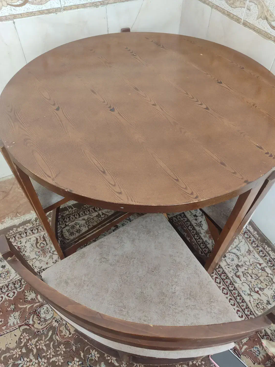 میزصندلی ناهار خوری چوبی چهارنفر،، خورموج|میز و صندلی غذاخوری|خورموج, |دیوار