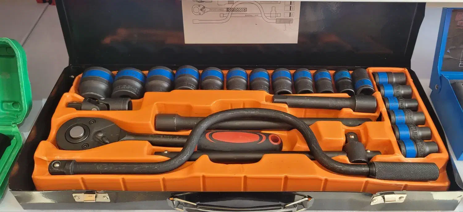 جعبه بکس ۲۴ پارچه آلمان حک شده فشار قوی کینگ تولز|ابزارآلات|تبریز, |دیوار