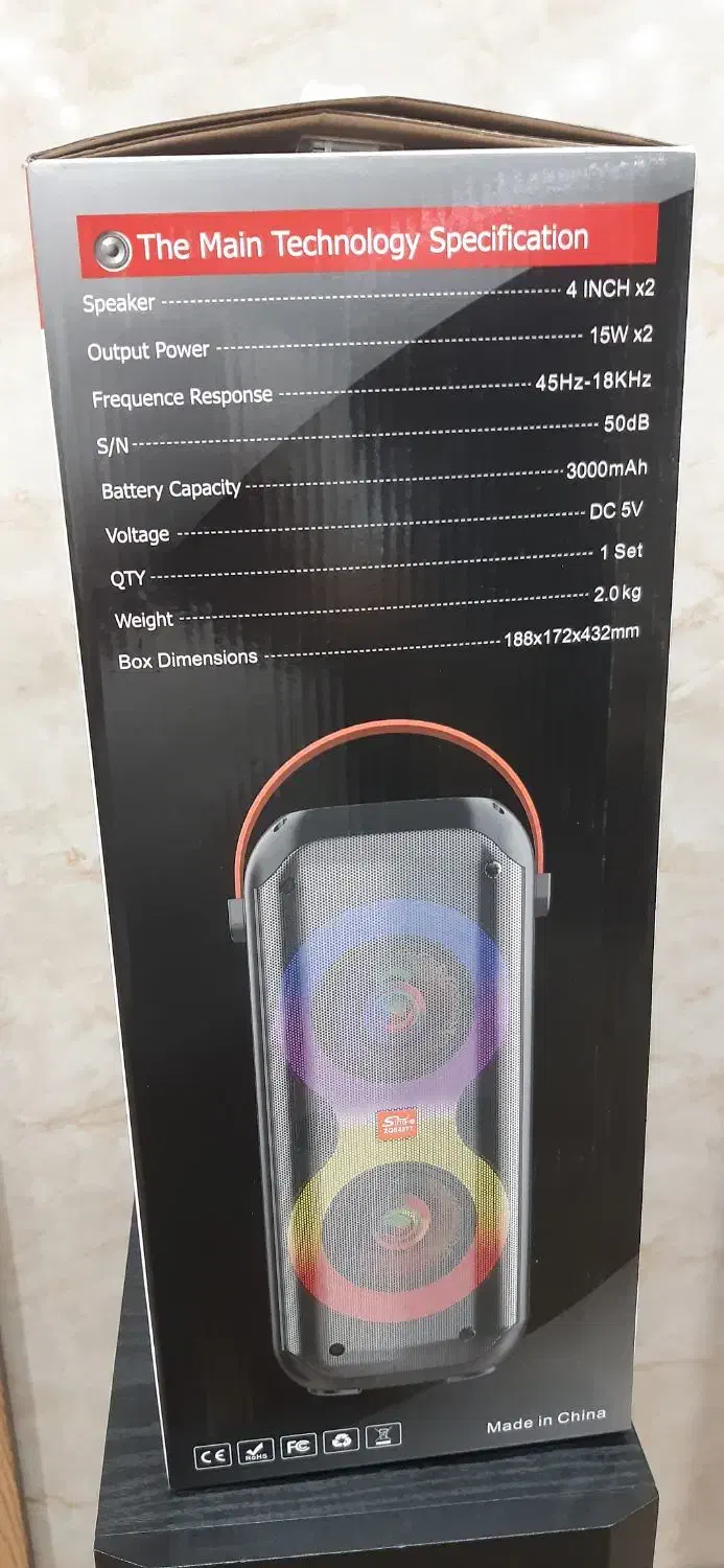 اسپیکر بلوتوثی قابل حمل ۳۰۰۰ مگاهرتز|سیستم صوتی خانگی|میانه, |دیوار