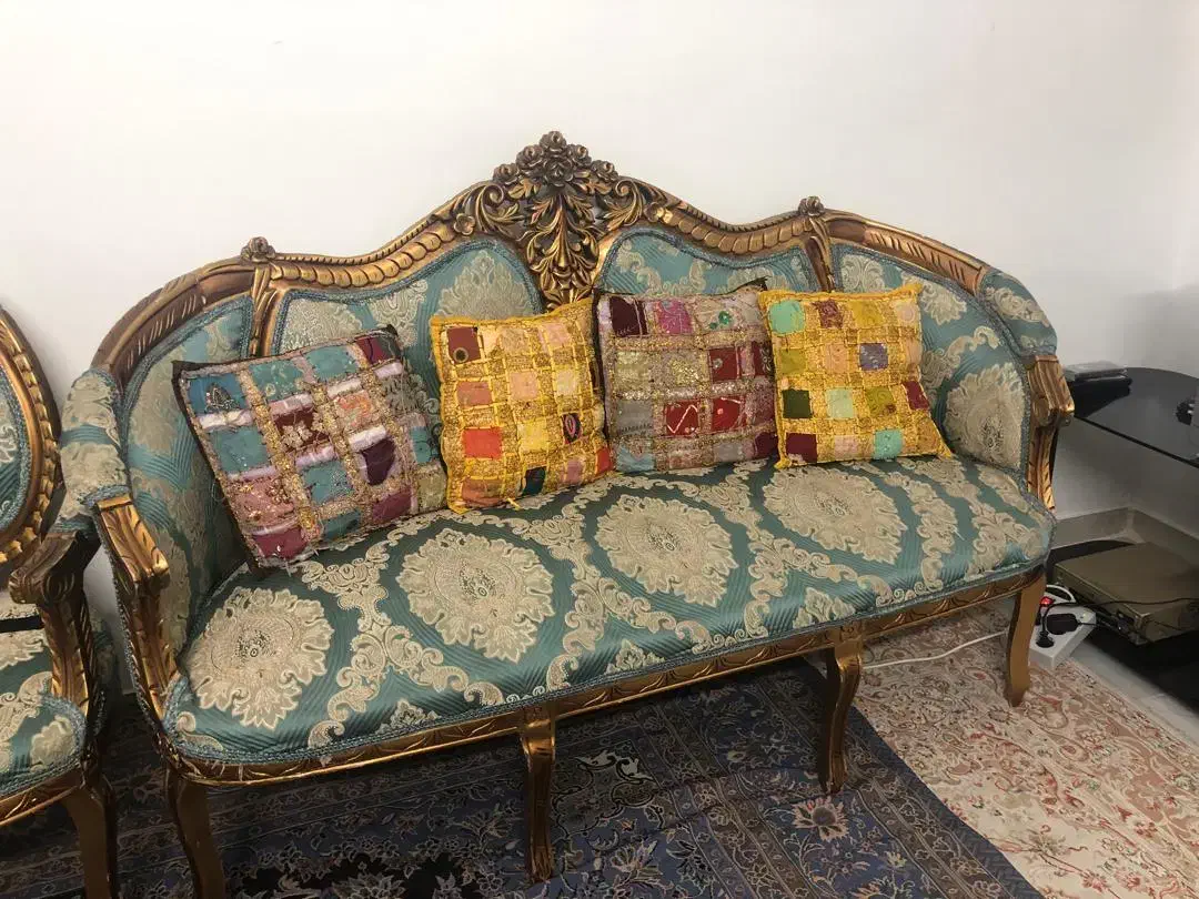 مبلمان استیل ۹نفره با دو عسلی و یک میز وسط|مبلمان خانگی و میز عسلی|بروجرد, |دیوار