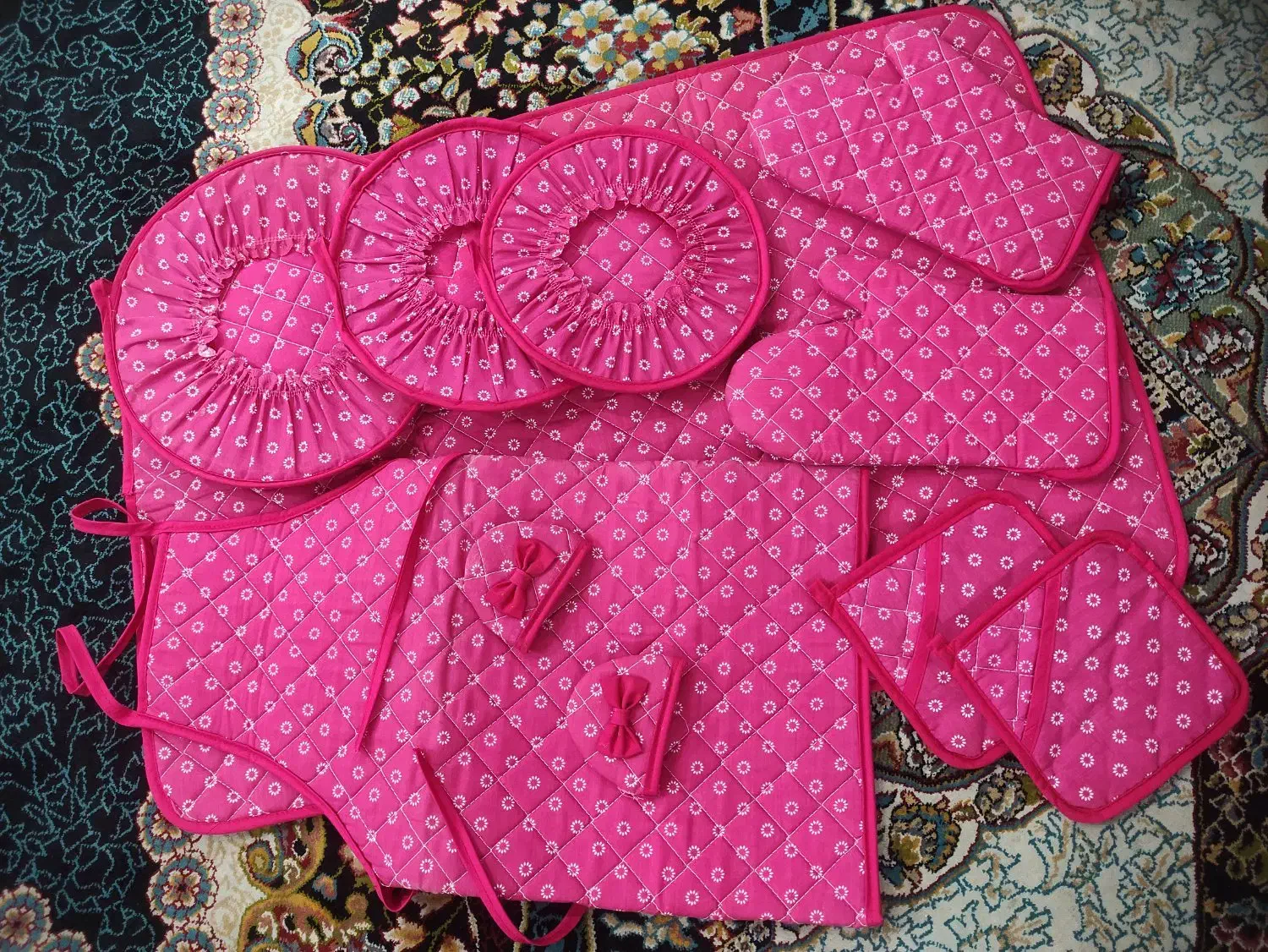 دمکنی صورتی دلبر|سفره، حوله، دستمال آشپزخانه|مشهد, گلشور|دیوار