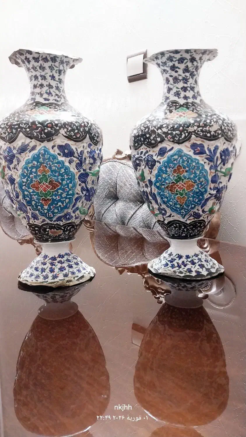 یک جفت گلدان عتیقه|کلکسیون اشیاء عتیقه|شاهین‌شهر, فردوسی|دیوار