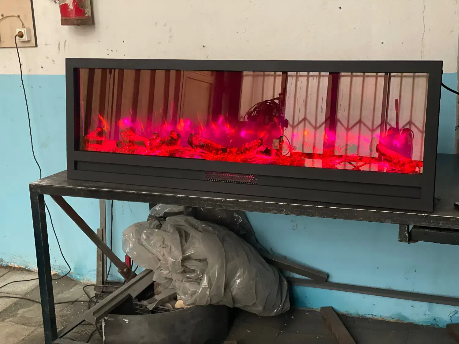 شومینه برقی دیواری نما قاب فلزی ۱۲۰|بخاری، هیتر، شومینه|جاجرود, |دیوار