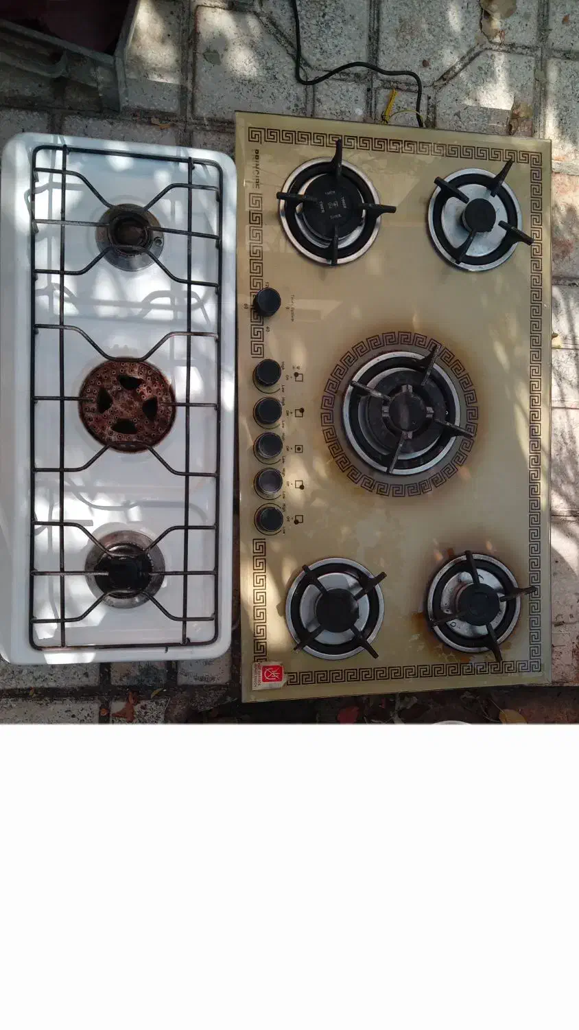 گاز صفحهای شیشه ای ۵شعله و گاز سفید ۳شعله ای|اجاق گاز و لوازم برقی پختوپز|صدرا-فارس, فاز ۱|دیوار