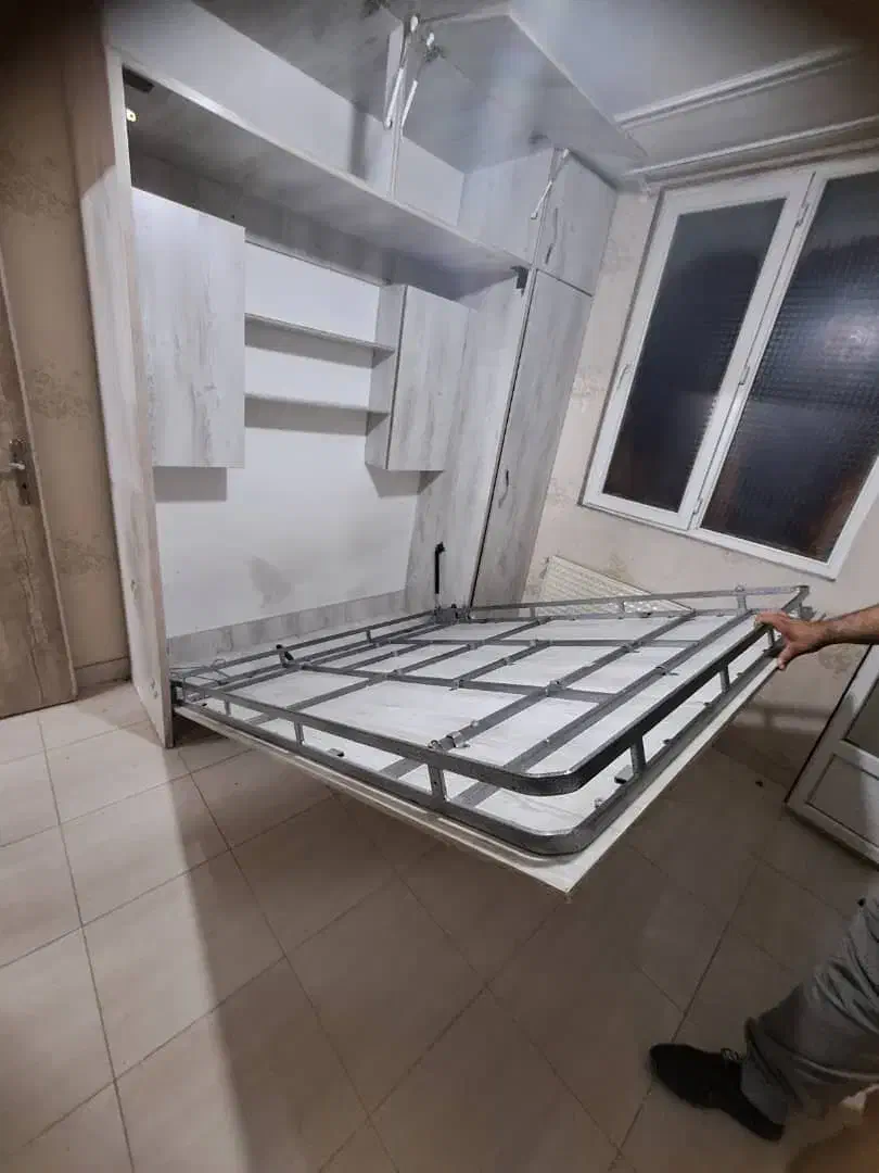 تخت آهنی با جک های تاشو ۱۶۰در۲|تخت و سرویس خواب|ری, فیروزآبادی|دیوار