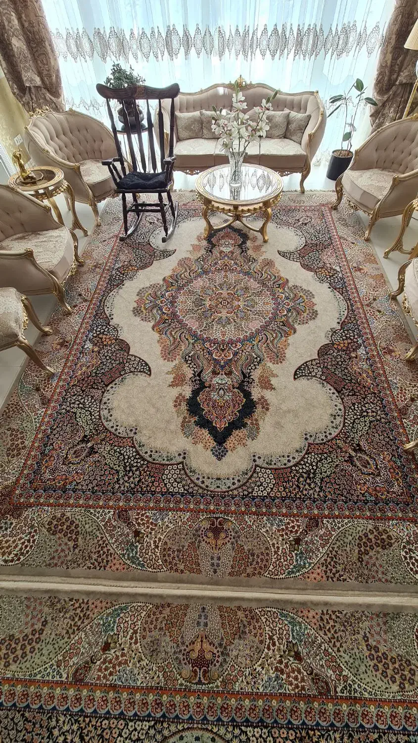 فرش 4*3 دستباف 1000 شانه تراکم 3600|فرش|مشهد, آزادشهر|دیوار