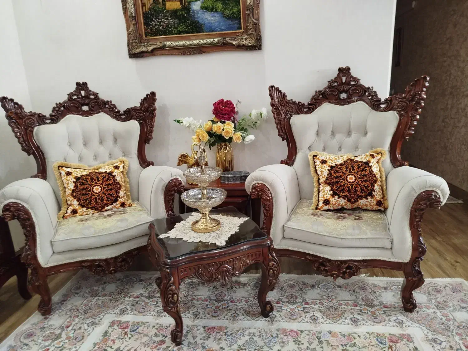 مبلمان استیل کلاسیک۹نفره با جلو مبلی ومبل ال چستر|مبلمان خانگی و میز عسلی|شهریار, شهریار|دیوار