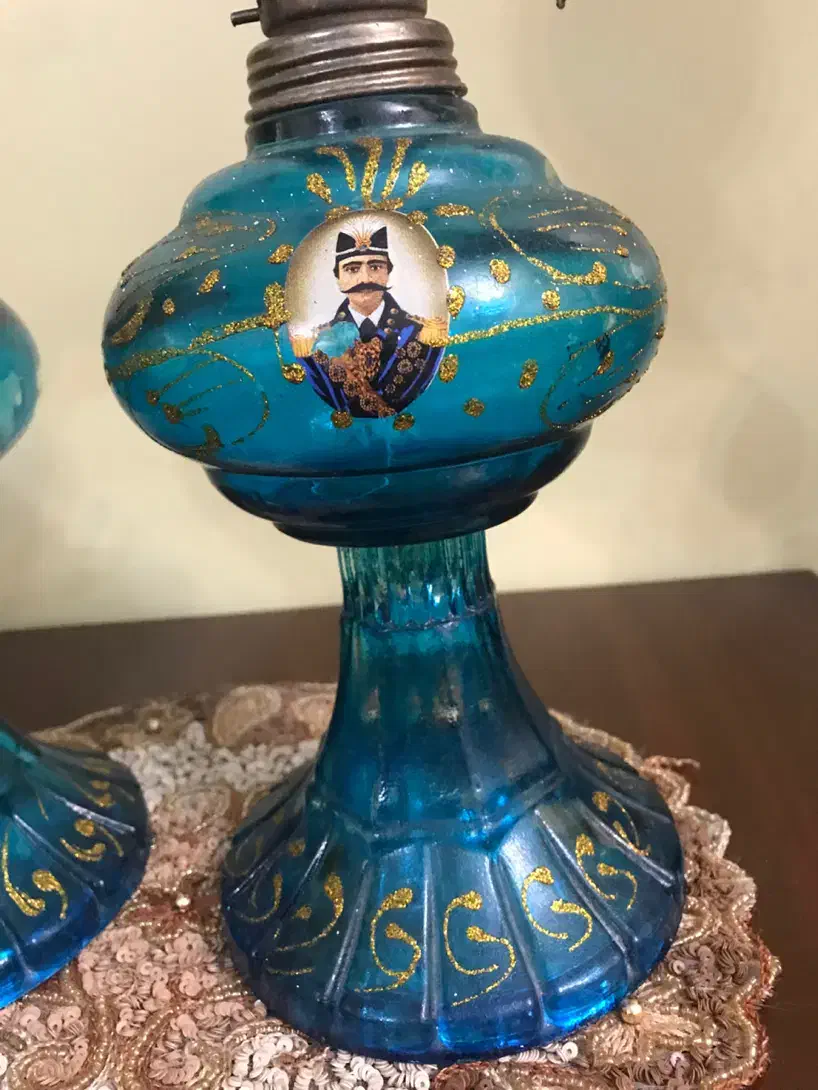 دو عدد چراغ فتیله ای نفتی قاجاری باهم|لامپ و چراغ|تهران, ونک|دیوار