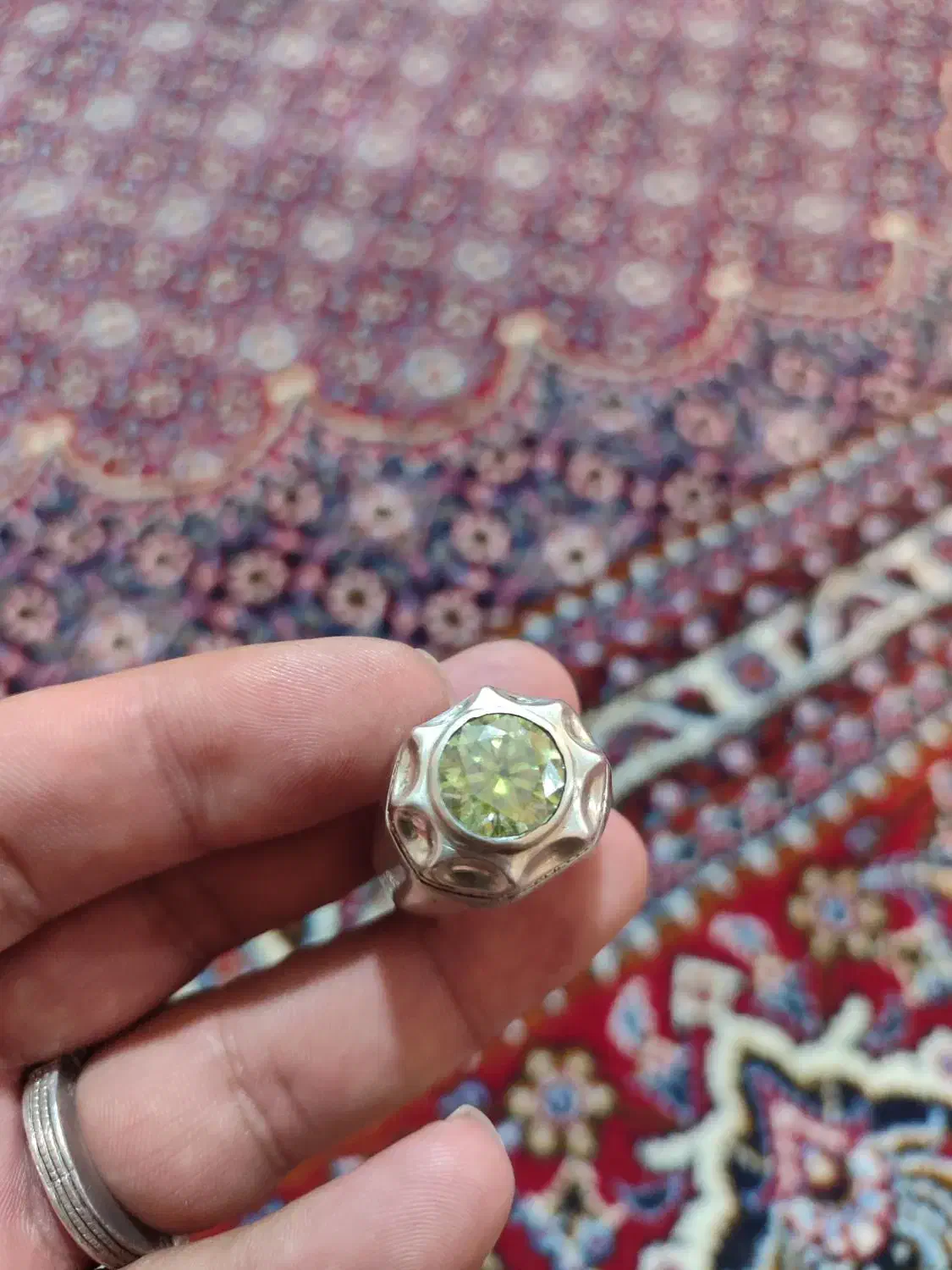 انگشتر نقره موزونایت|جواهرات|کرمانشاه, |دیوار