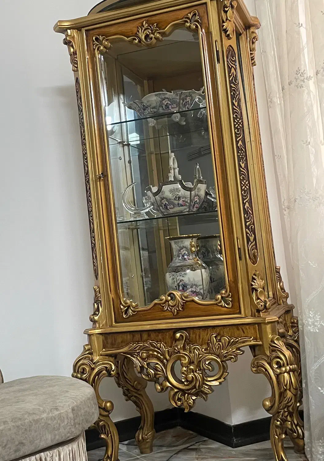 ویترین شیشه ای سه طبقه|بوفه، ویترین، کنسول|آمل, |دیوار