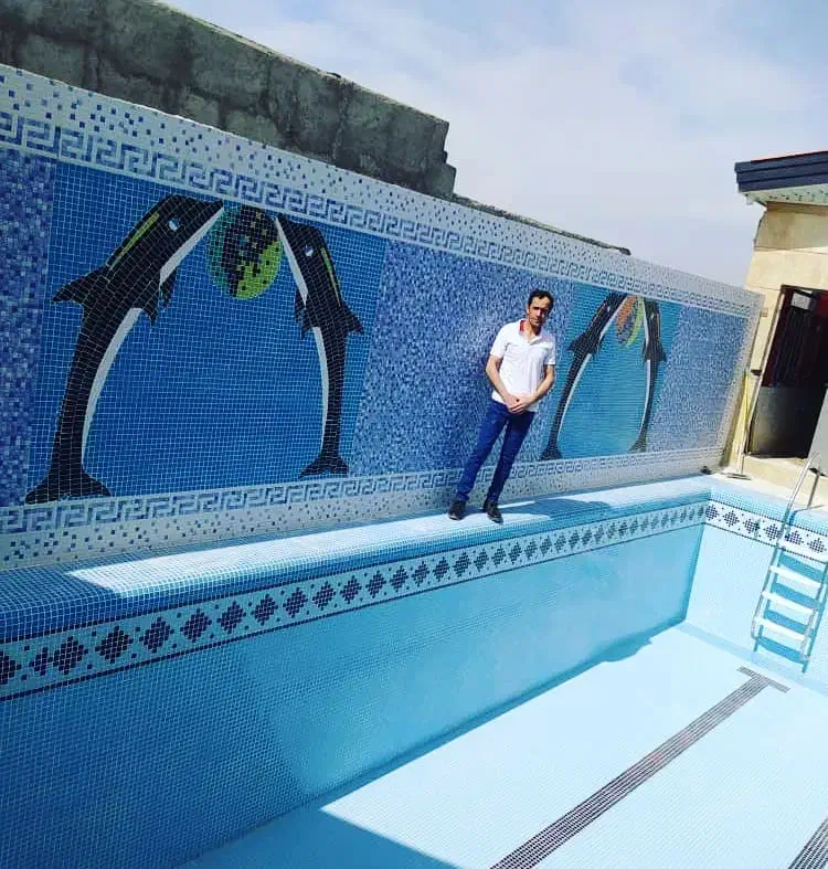 صفرتاصد استخر کاشی کاری آببندی|خدمات پیشه و مهارت|آمل, |دیوار