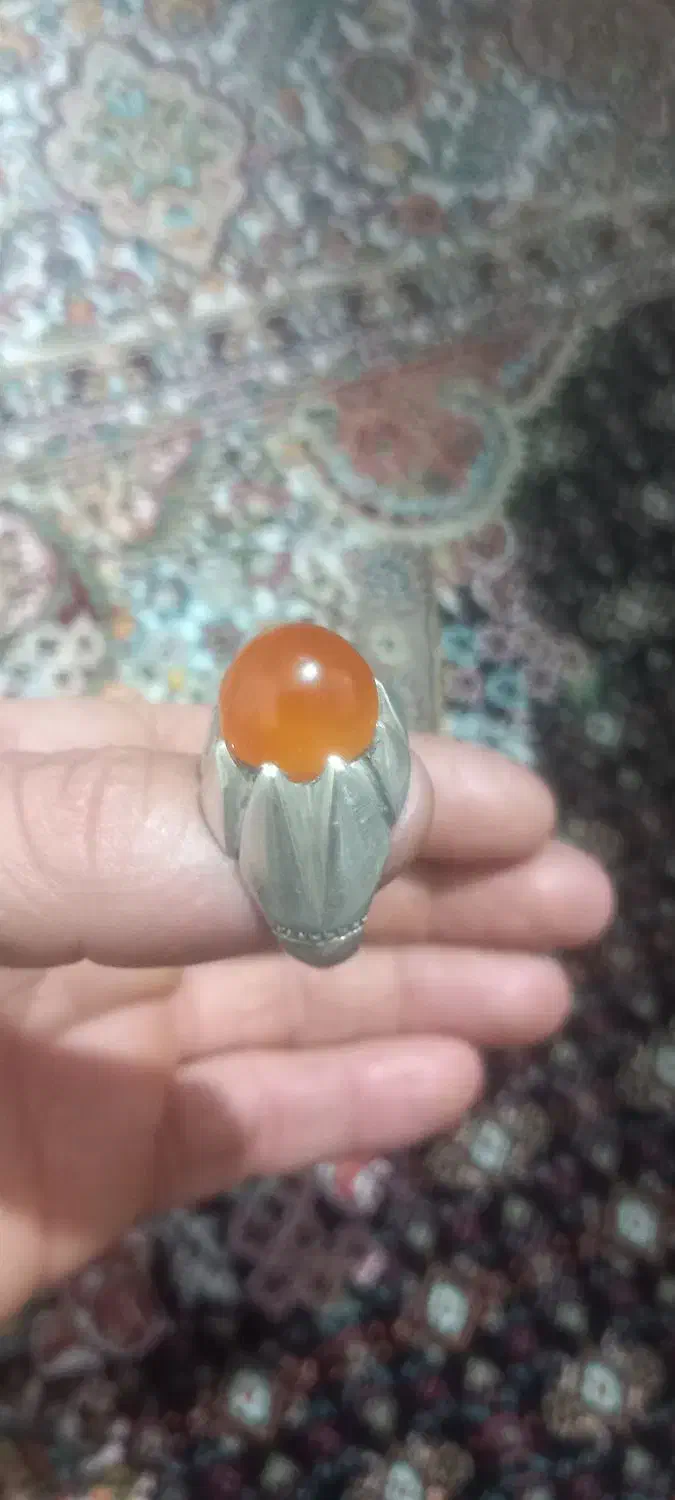 انگشتر عقیق پرتقالی|جواهرات|نقده, |دیوار