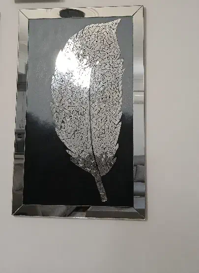 تابلو ایینه کاری طرح پر|صنایع دستی و سایر لوازم تزئینی|بندر انزلی, معلم|دیوار