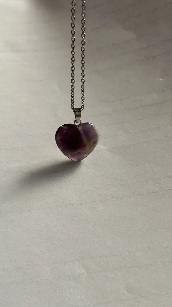 گردنبند امیتیس اصل رگه دار بنفش مناسب هدیه با جعبه|جواهرات|تهران, قبا|دیوار