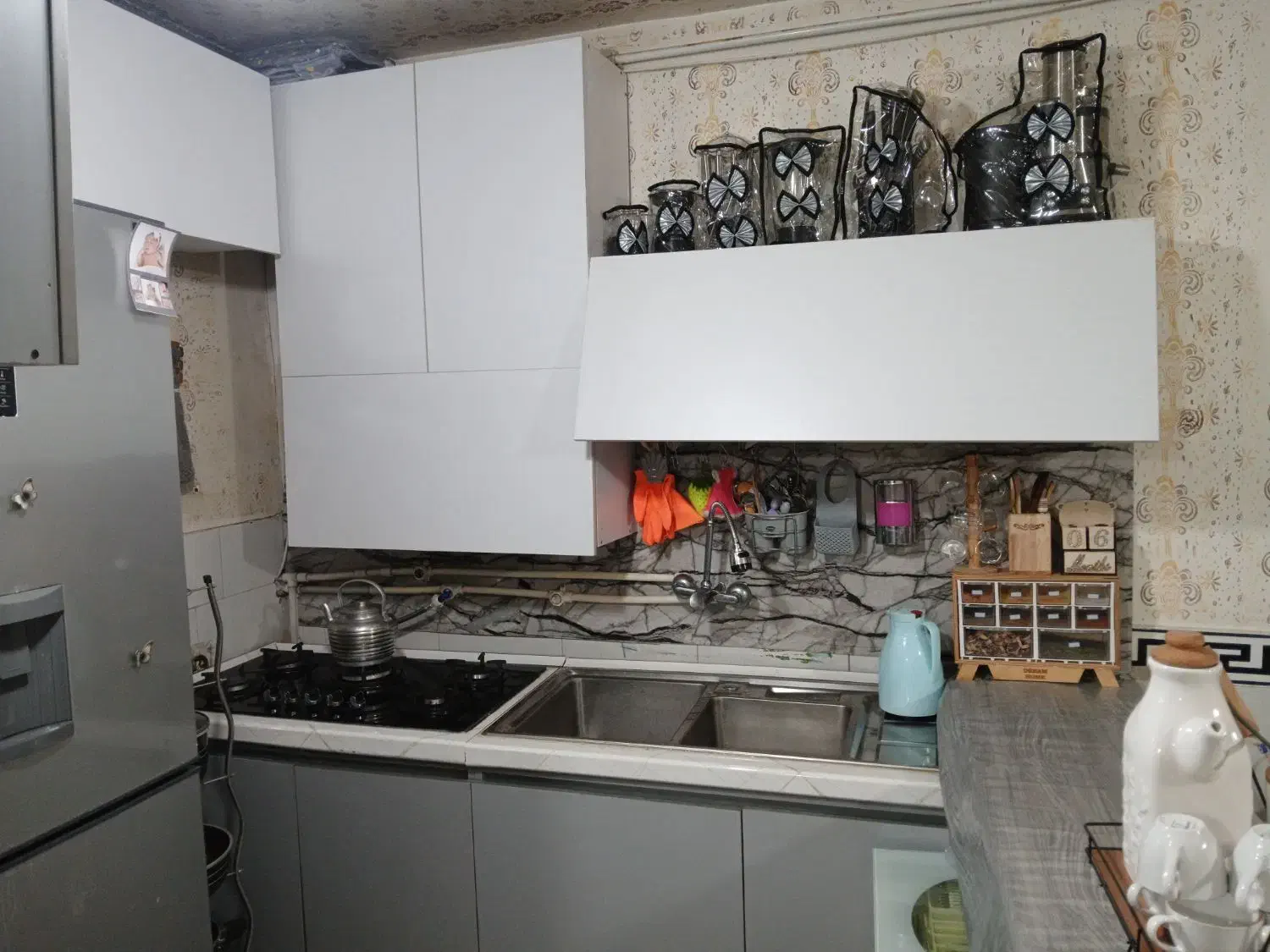 کابینت کامل همراه سینک و اجاق گاز|مصالح و تجهیزات ساختمان|تاکستان, |دیوار