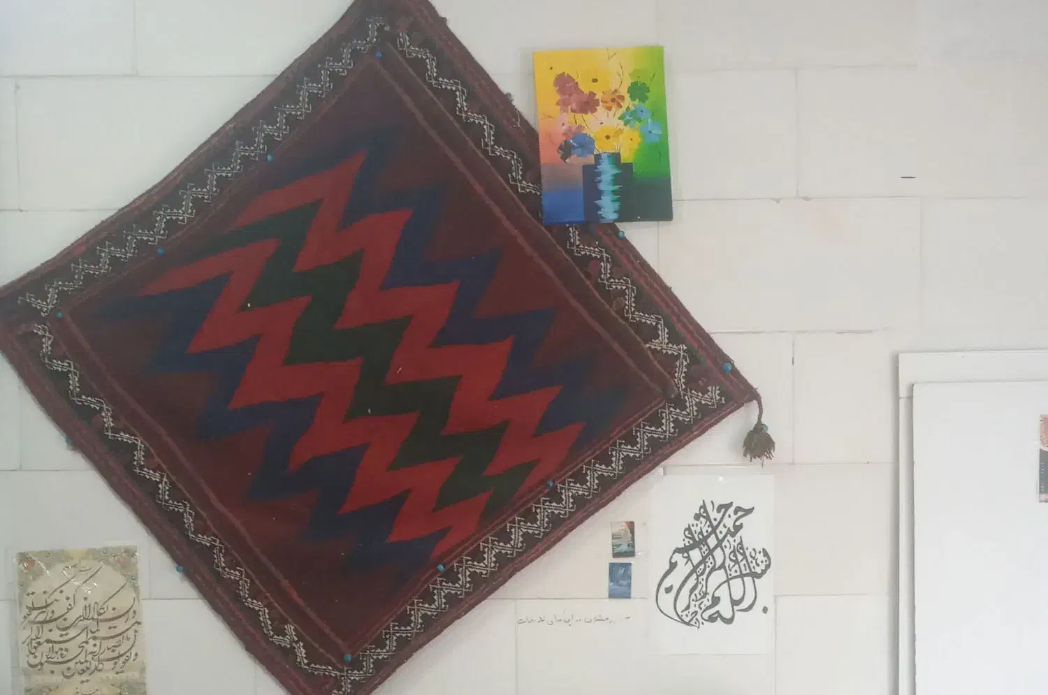 قالیچه دست باف|گلیم، جاجیم، گبه|کرمان, |دیوار