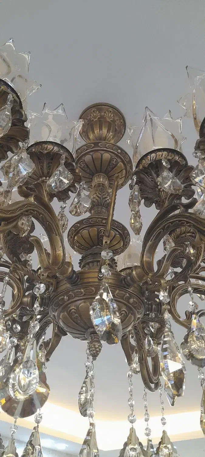 لوستر برنز ۱۲ شعله|لوستر و چراغ آویز|قزوین, |دیوار