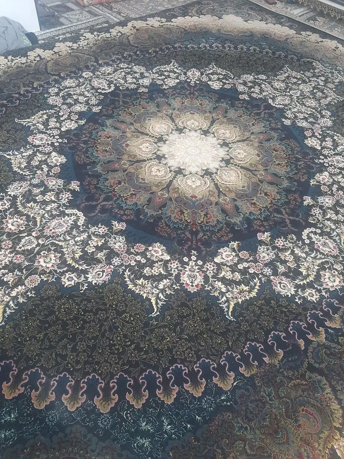 دوتخته فرش ۱۲متری جنس نخ پنبه ۷۰۰شانه تراکم ۲۵۵۰|فرش|پیشوا, |دیوار