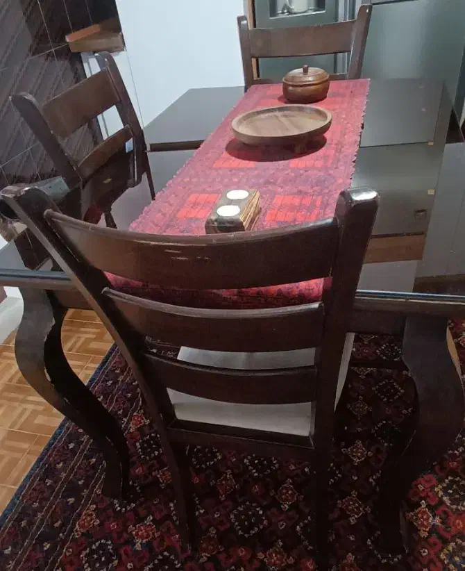 میز غذاخوری چوب|میز و صندلی غذاخوری|شاهرود, |دیوار