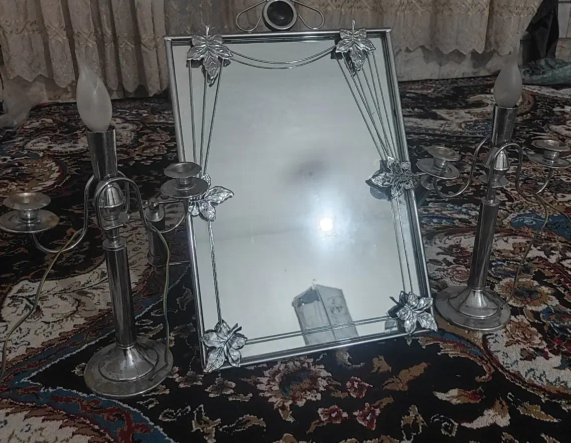 بوفه پشتی دستباف آینه شمعدان|بوفه، ویترین، کنسول|بیرجند, |دیوار