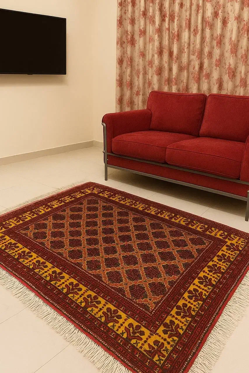 فرش دستباف (بساک) ۶ متری تمام کرک زرد خاص|فرش|مشکیندشت, |دیوار