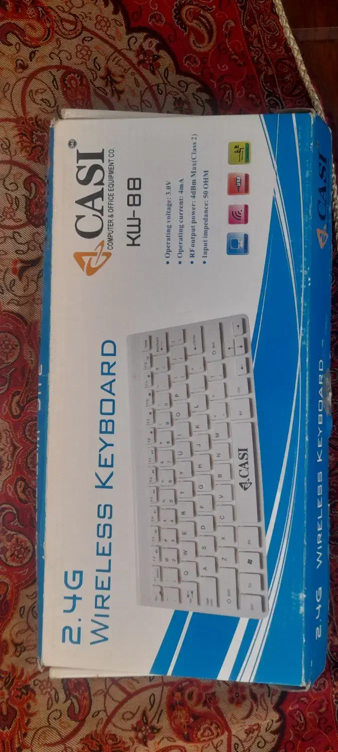 کیبورد وایرلس CASI KW88 . نو بدون استفاده|قطعات و لوازم جانبی رایانه|فارسان, |دیوار