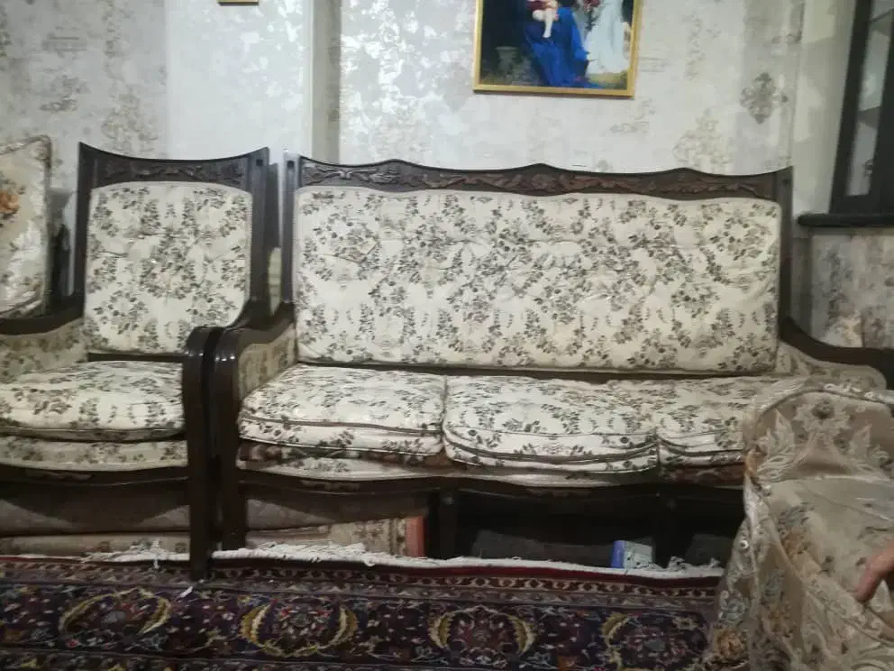 مبل هفت نفره استیل چوبی کنده کاری|مبلمان خانگی و میز عسلی|تهران, آذربایجان|دیوار