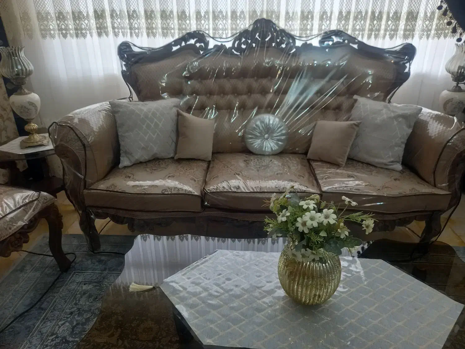 مبل سلطنتی ۹ نفره|مبلمان خانگی و میز عسلی|کرمان, |دیوار