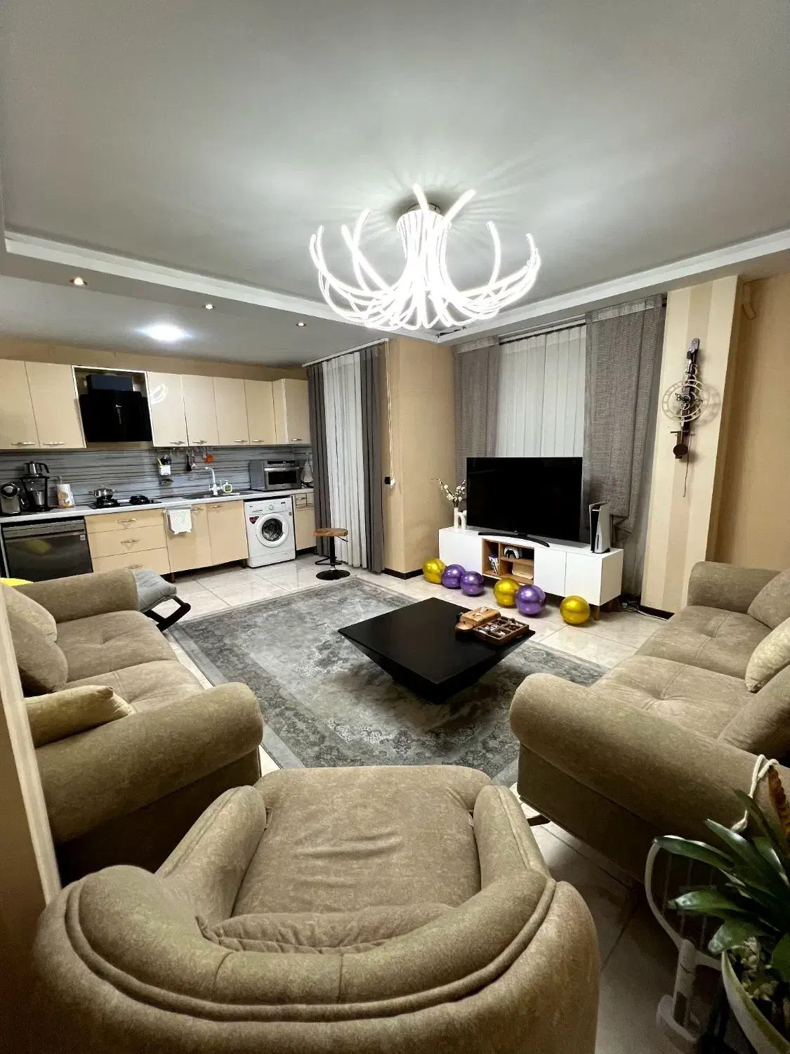 لوستر مدرن/سه حالته|لوستر و چراغ آویز|کیش, |دیوار