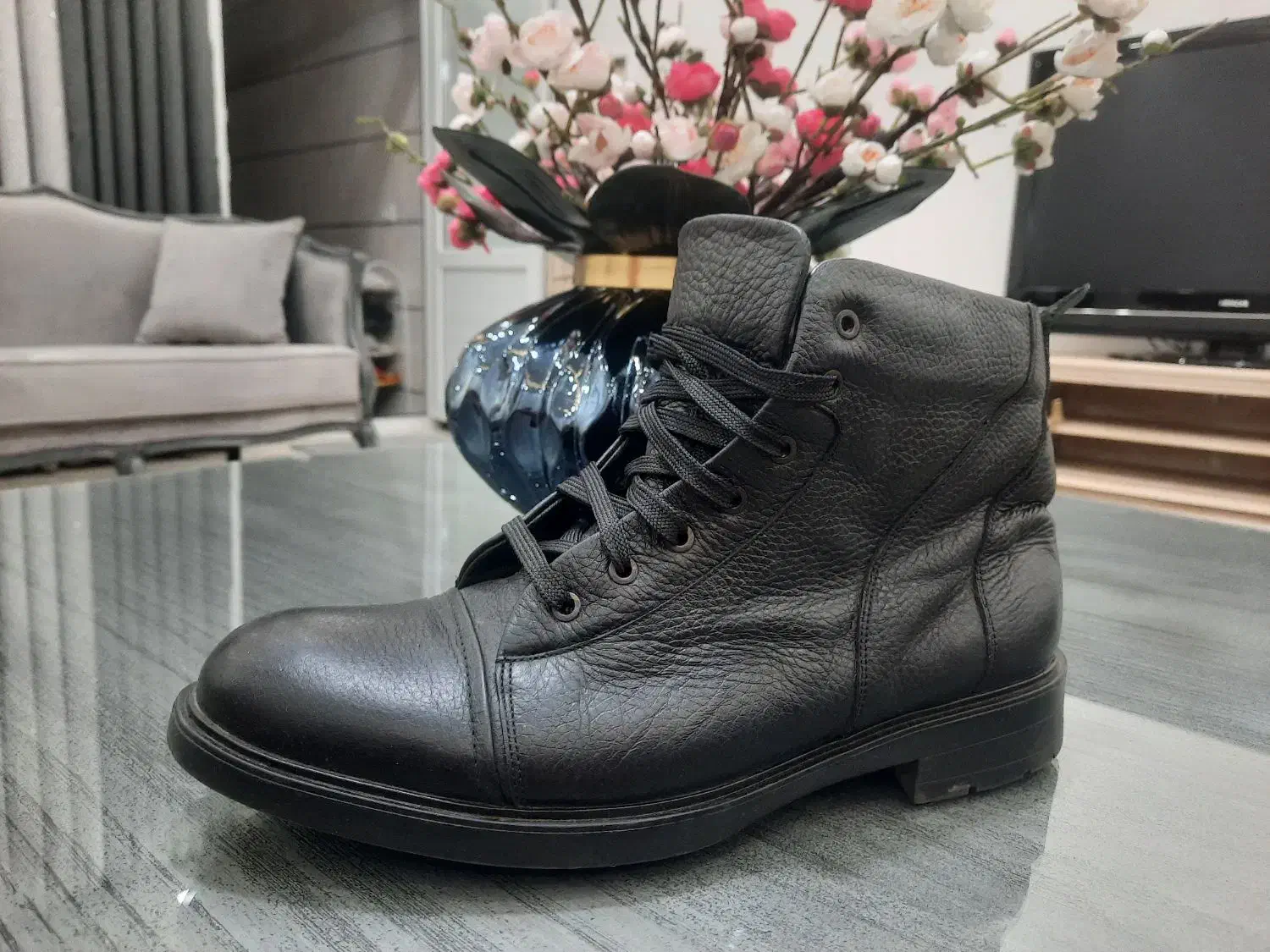 کفش ساقدار بغل زیپ تمام چرم سایز 44|کیف، کفش، کمربند|محمدشهر, محمدشهر|دیوار