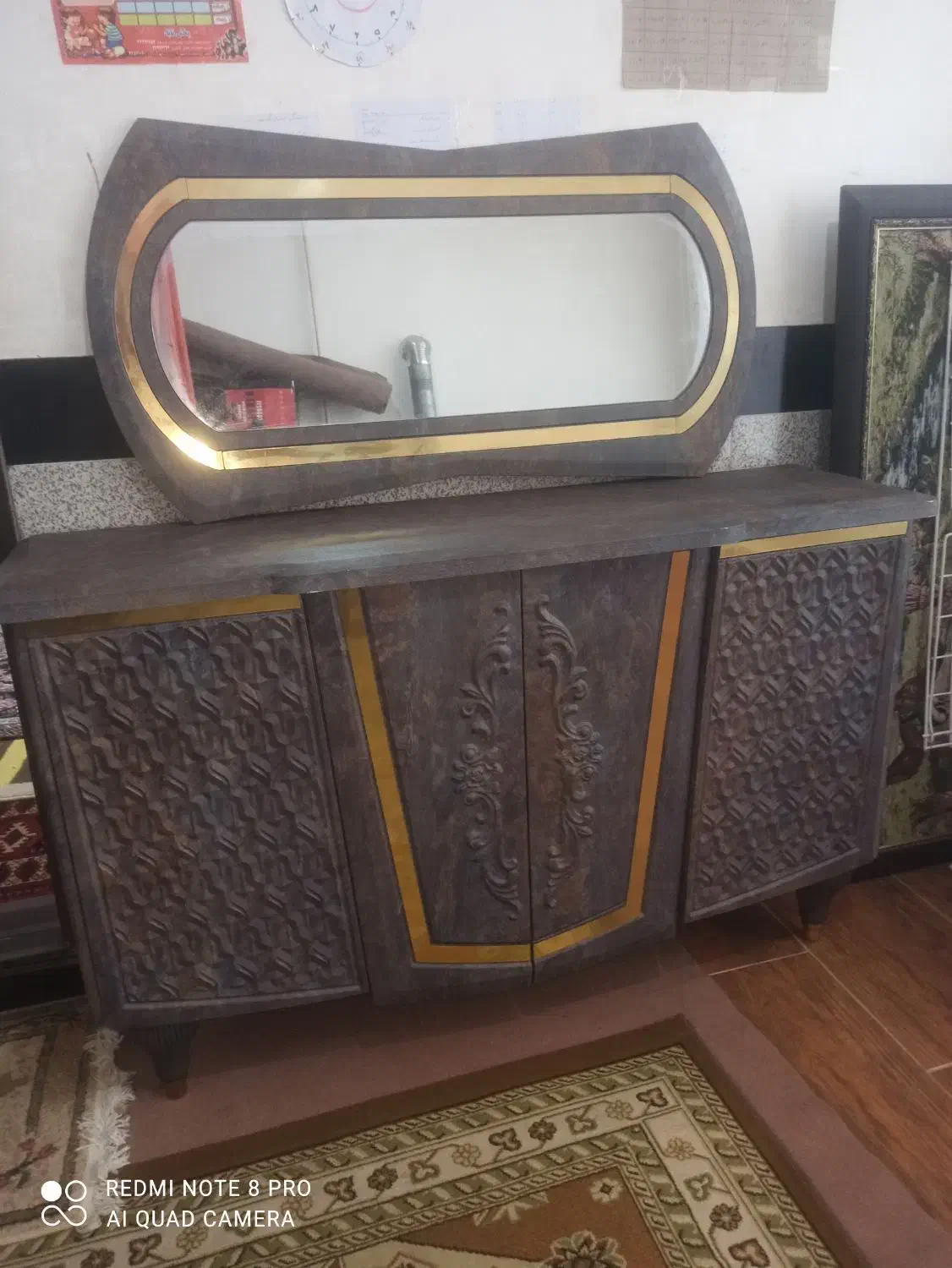 آینه کنسول تمام ام دی اف|بوفه، ویترین، کنسول|گرگان, |دیوار