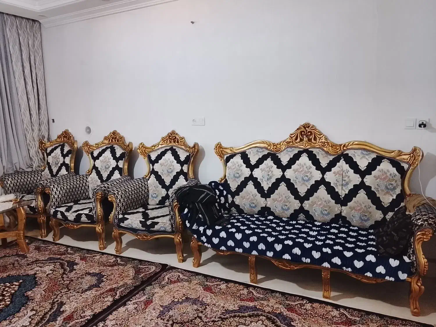 مبل چوب گردو 7 نفره|مبلمان خانگی و میز عسلی|رباطکریم, رباطکریم|دیوار