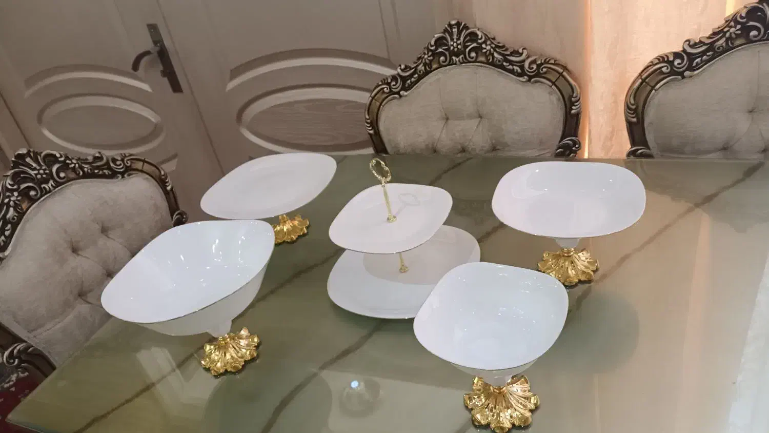 ست ارکوپال لب طلایی ۵ تیکه مناسب جهیزیه|ظروف سرو و پذیرایی|تبریز, |دیوار