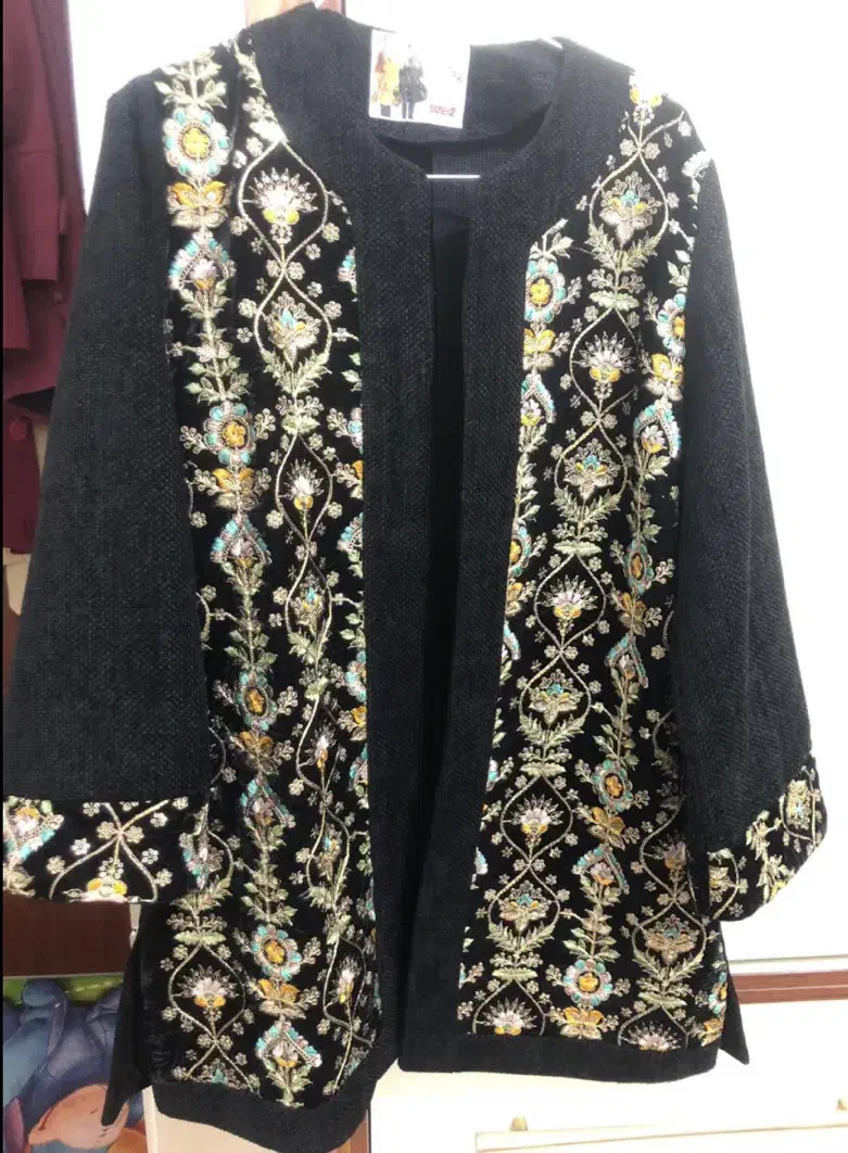 مانتو مخمل سوزندوزی|لباس|کرمان, |دیوار