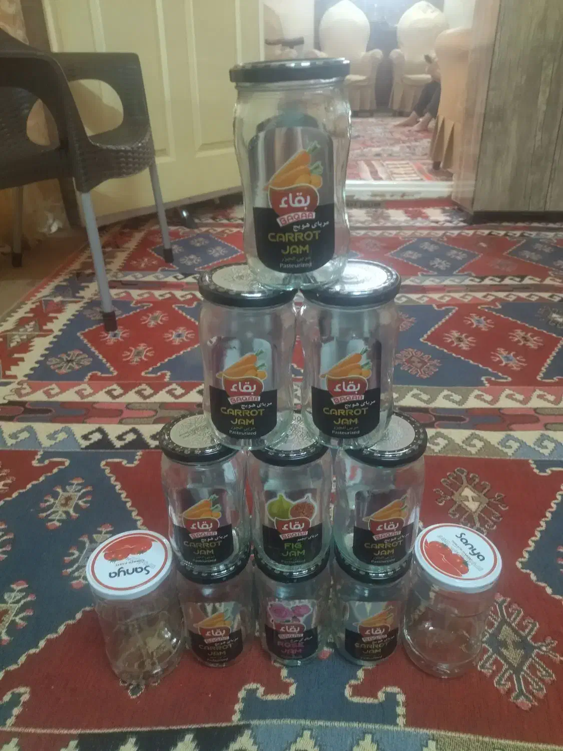 12عد شیشه مربا|ظروف نگهدارنده، پلاستیکی، یک‌بارمصرف|تبریز, |دیوار