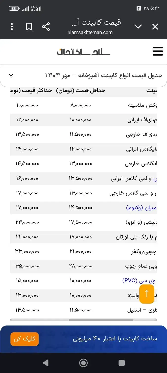 کابینت وکمد دیواری با قیمت اتحادیه|مصالح و تجهیزات ساختمان|اسلام‌شهر, شهرک واوان|دیوار
