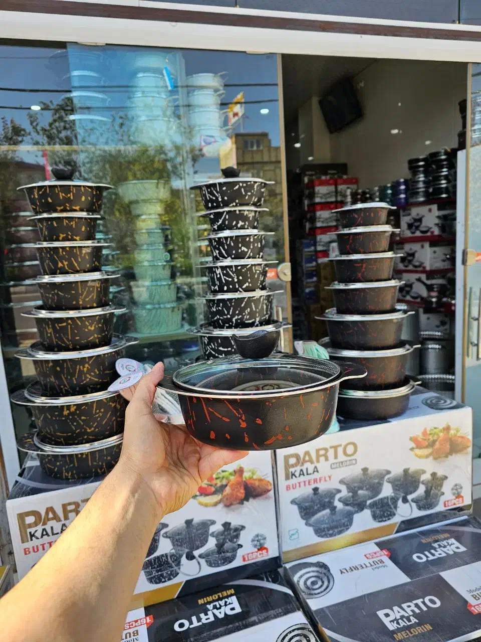 سرویس قابلمه و تابه 16پارچه ملورین ضخیم پروانه ای|ظروف پختوپز|قم, علی آباد سعدگان|دیوار