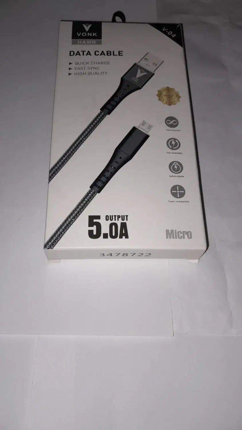 کابل شارژر مفتولی type c Vonk hamr 5.0A نیست|لوازم جانبی موبایل و تبلت|بابل, |دیوار