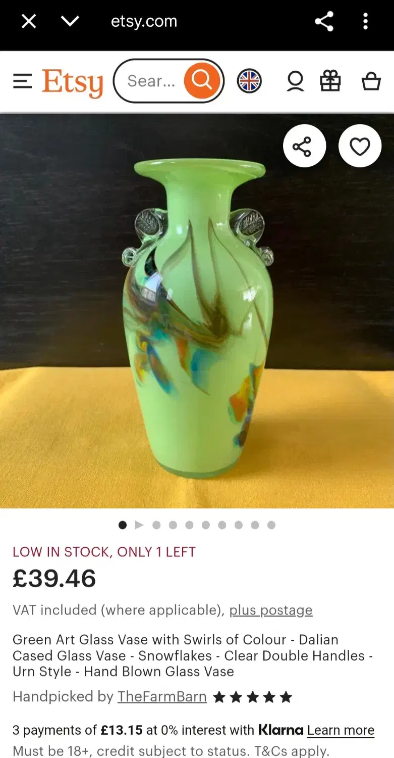 گلدان شیشه ای از شرکت Dalian Glass ، سری Snowflake|کلکسیون اشیاء عتیقه|تهران, فردوسی|دیوار