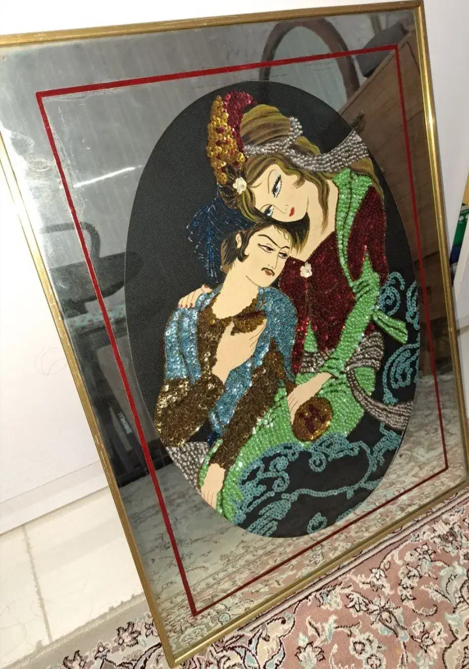 تابلو پولک دوزی لیلی و مجنون|تابلو، نقاشی، عکس|تهران, کوی بیمه|دیوار