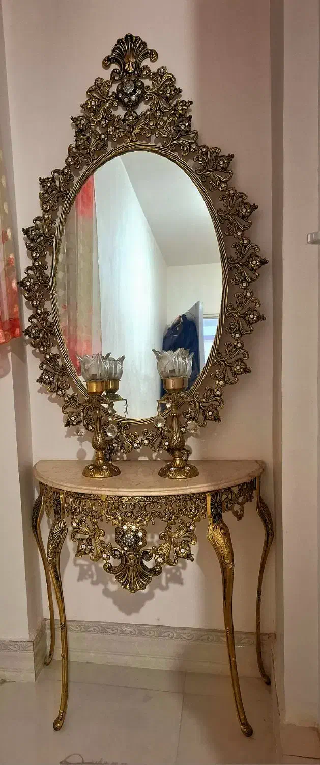 آینه شمعدان برنج|آینه|پاکدشت, حصار امیر|دیوار