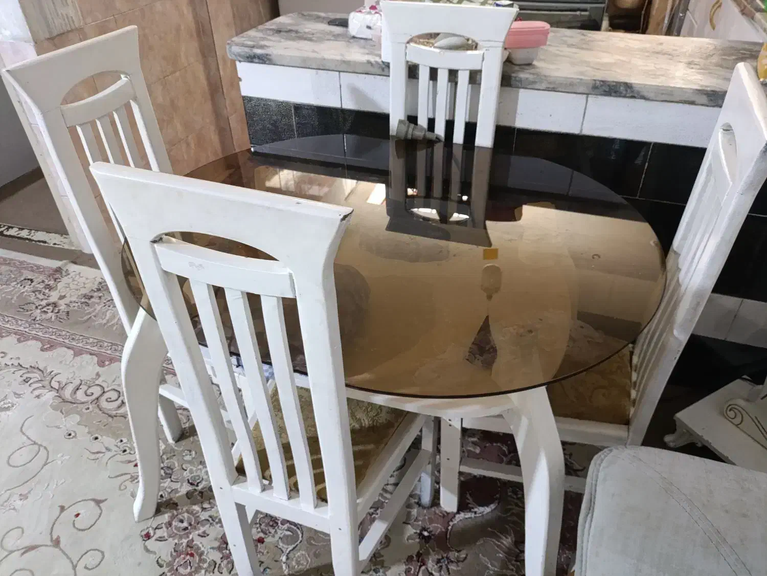 میز ناهارخوری چهارنفره|میز و صندلی غذاخوری|چناران, |دیوار