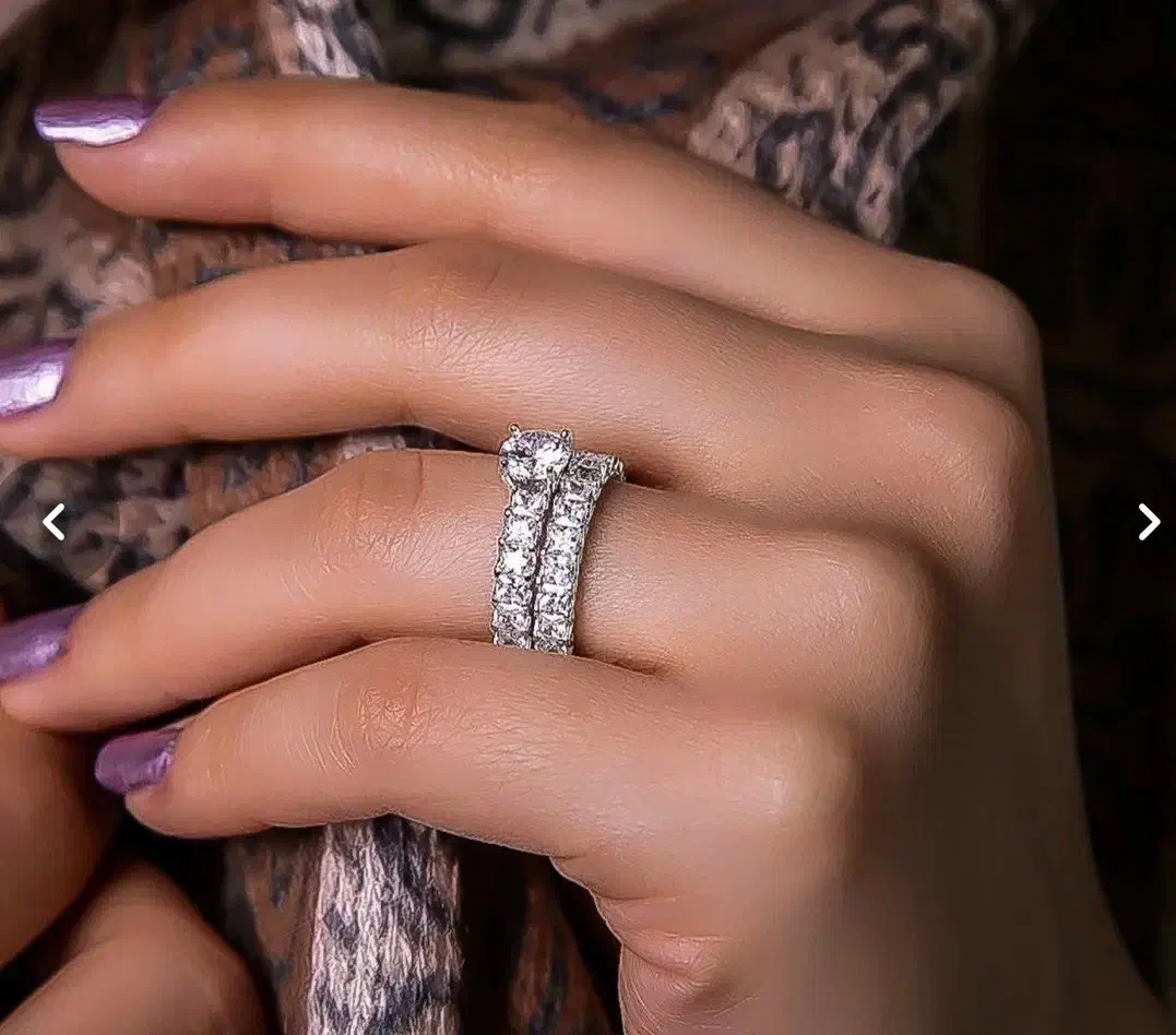 انگشتر حلقه و پشت حلقه جواهر تمام نقره تکتاش نشون|بدلیجات|تبریز, |دیوار