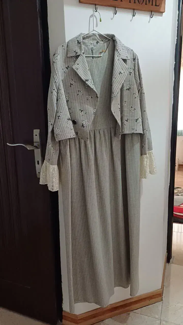 پیراهن بلند دو تیکه استین دانتل|لباس|فریدون‌کنار, |دیوار